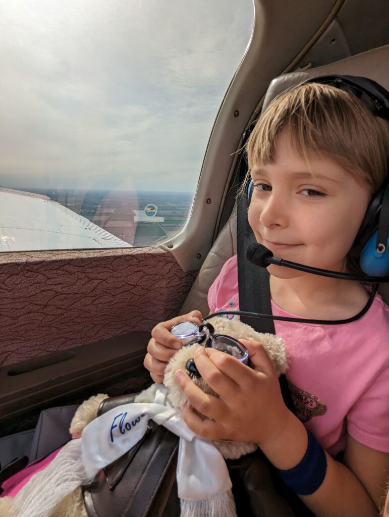 Martha in the airplane